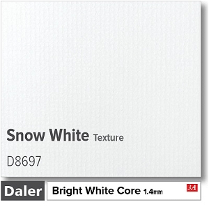 Daler Bright White Core Snow White Texture Mountboard 1 sheet