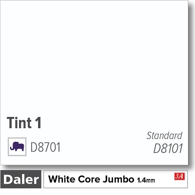 Daler Bright White Core Jumbo Tint 1 Mountboard 1 sheet