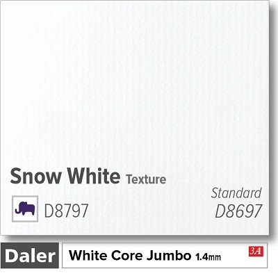 Daler Snow White 1.4mm White Core Jumbo Mountboard 5 sheets
