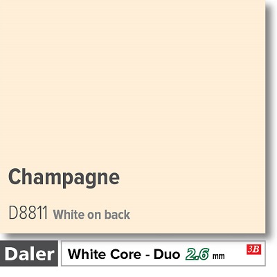 Daler Champagne 2.6mm White Core Mountboard 1 sheet