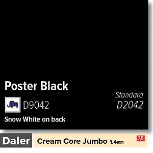 Daler Cream Core Jumbo Poster Black Mountboard pack 5