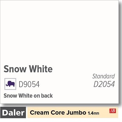 Daler Snow White 1.4mm Cream Core Jumbo Mountboard 5 sheets