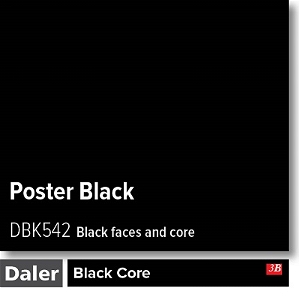 Daler Black Core Poster Black Mountboard 1 sheet