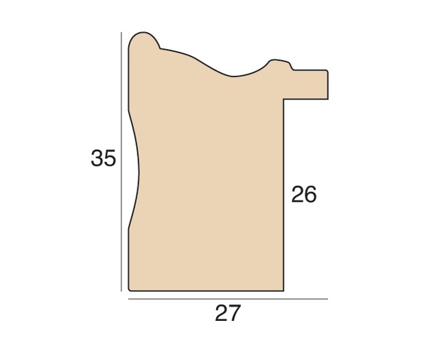 27 x 35mm 'Paris' White Wash Scoop Frame Moulding