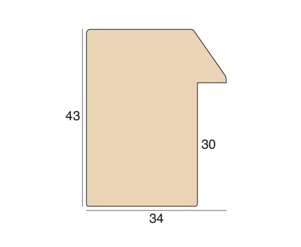 34mm 'Savannah' Black wash FSC 100% Frame Moulding