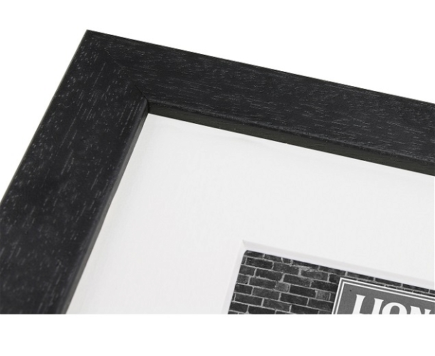 25mm 'Domino' Black Open Grain Frame Moulding