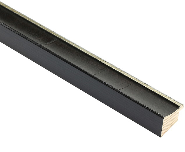 30mm 'Arden' Ebony veneer Silver Sight Edge Frame Moulding