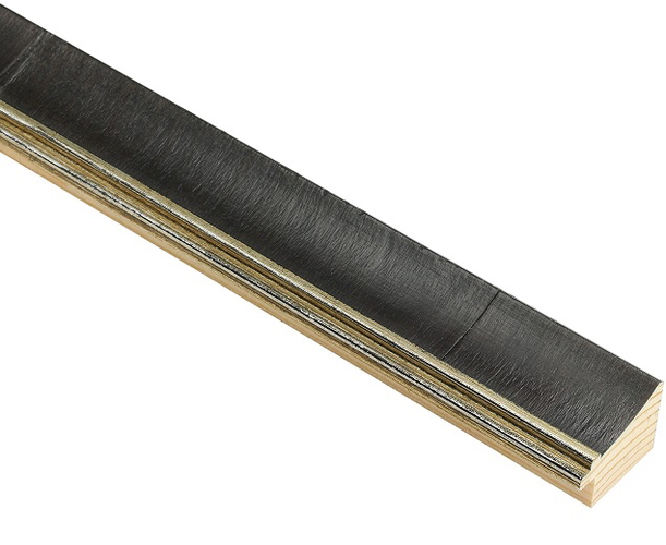 30mm 'Arden' Ebony veneer Silver Sight Edge Frame Moulding