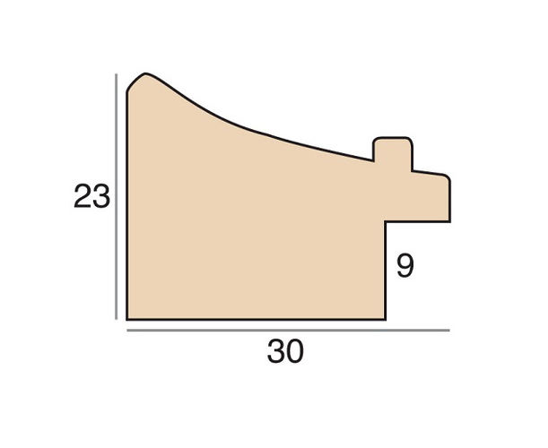 30mm 'Arden' Ebony veneer Silver Sight Edge Frame Moulding