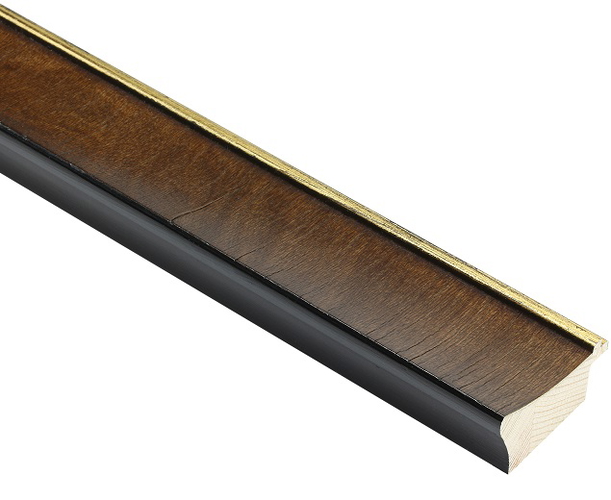 47mm 'Arden' Chestnut veneer Gold Sight Edge Frame Moulding