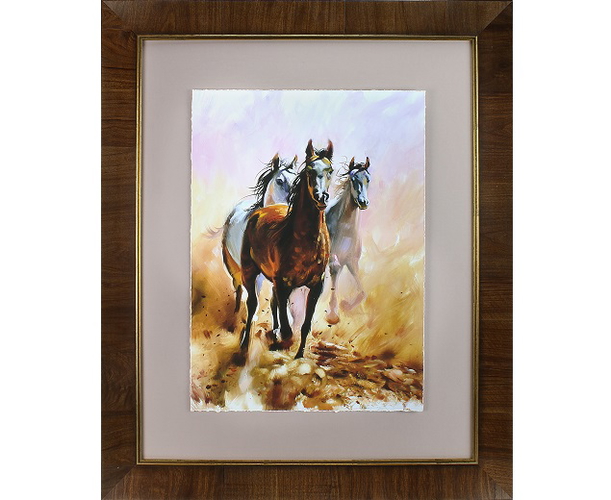 47mm 'Arden' Chestnut veneer Gold Sight Edge Frame Moulding