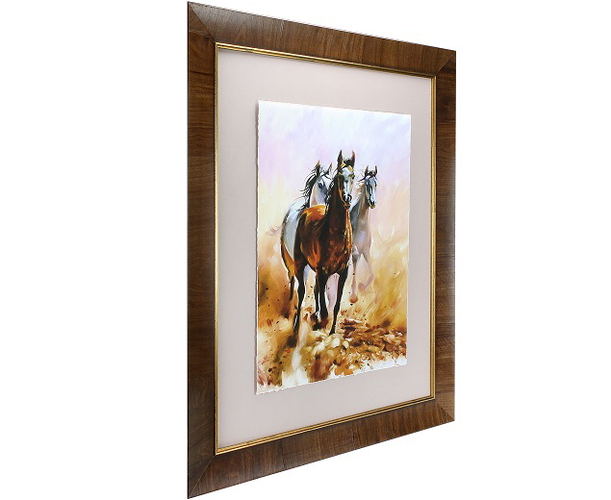 47mm 'Arden' Chestnut veneer Gold Sight Edge Frame Moulding