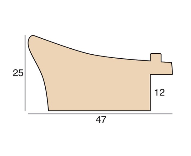 47mm 'Arden' Chestnut veneer Gold Sight Edge Frame Moulding