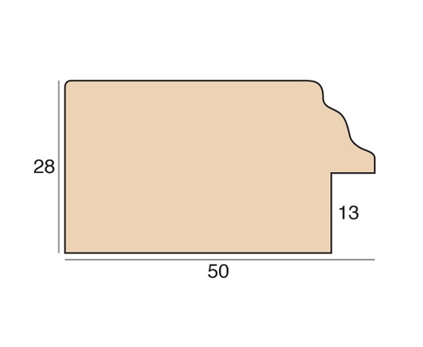 50mm 'Cowdray' Chestnut Burl Veneer Gold Sight Edge Frame Moulding