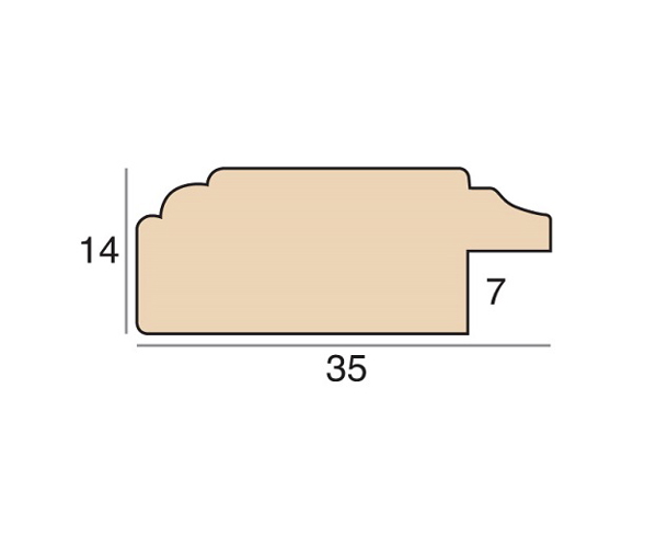 35mm 'Derby' Walnut Gold Sight Edge FSC Mix 70% Frame Moulding