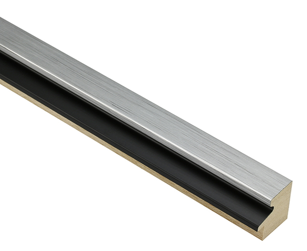 30mm 'Aura' Silver with Black Slip Frame Moulding
