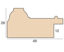 49mm 'Bare Wood' Ayous Frame Moulding