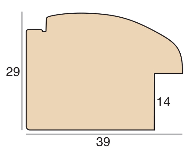 39mm 'Linton' Black FSC™ Certified 100% Frame Moulding