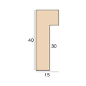 15x40mm 'Mono' Matt White Frame Moulding