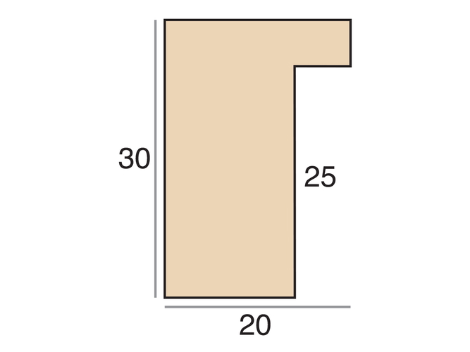 20x30mm 'Bare Wood' Mansonia Frame Moulding