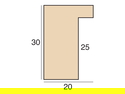 20x30mm 'Bare Wood' Mansonia Frame Moulding