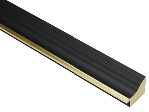 38mm 'Vermeer' Matt Black Gold Sight Edge FSC 100% Frame Moulding