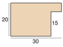 30x20mm 'Domino' Grey Open Grain FSC 100% Frame Moulding