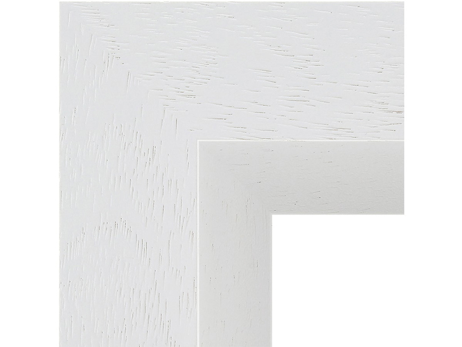 80mm 'Bloc L Style' White Open Grain Frame Moulding