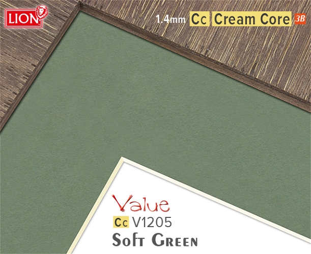 Value Cream Core Soft Green Mountboard 1 sheet