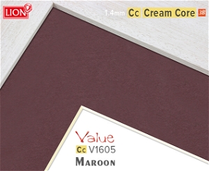 Value Cream Core Maroon Mountboard 1 sheet