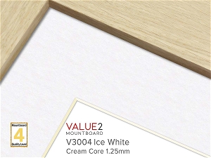 VALUE2 Cream Core ICE WHITE 1.25mm Level 4 Mountboard 1 sheet