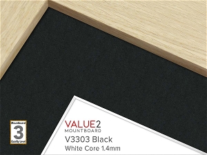 VALUE2 White Core BLACK 1.4mm Level 3 Mountboard 1 sheet
