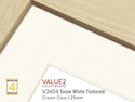 VALUE2 Cream Core Snow White Textured 1.25mm Level 4 Mountboard 1 sheet