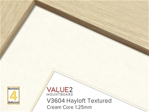 VALUE2 Cream Core HAYLOFT TEXTURED 1.25mm Level 4 Mountboard 1 sheet