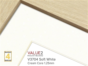 VALUE2 Cream Core SOFT WHITE 1.25mm Level 4 Mountboard 1 sheet