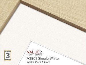 VALUE2 White Core SIMPLE WHITE 1.4mm Level 3 Mountboard 1 sheet